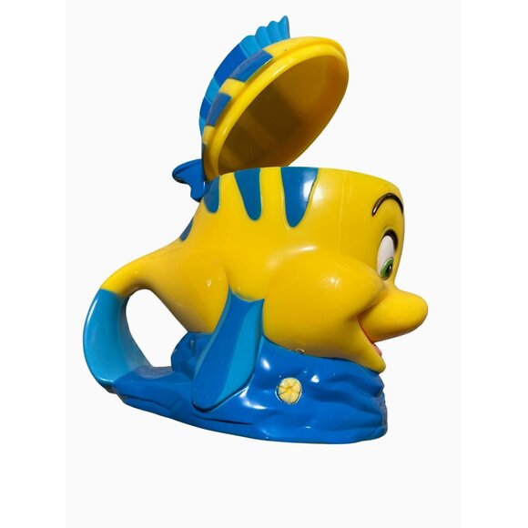 Disney Flounder Fish-Shaped Plastic Mug With Hinged Lid - Picture 2 of 13